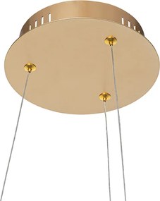 Designerska lampa wisząca złota 40 cm z wbudowanym LED-em 3-stopniowy ściemniacz - Anello