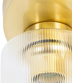 Lampa sufitowa Art Deco złota ze szkłem 3-punktowa - Laura ArtDeco Oswietlenie wewnetrzne