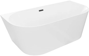 Mexen Oval Slim wanna wolnostojąca przyścienna 170 x 80 cm, biała, przelew czarny - 52661708000-70
