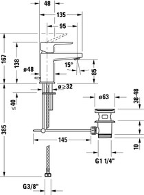 Duravit Manhattan jednouchwytowa bateria umywalkowa S