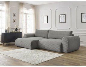 Ciemnoszary sztruksowy rozkładany narożnik (lewostronny) Lucien – Bobochic Paris