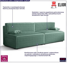 Miętowa rozkładana sofa - Lider 3X