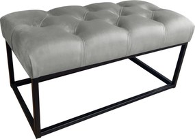 Ławka CHESTERFIELD tkanina Welur loft ławka metal : Kolor Stelaża - Czarny , Kolor tkaniny - VELVET - MG17, Typ tkaniny - Velvet