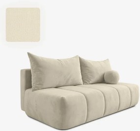 Sofa z Funkcją Spania SARIA Kremowa Welurowa Nowoczesna