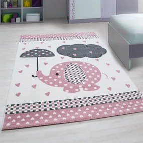 Dywan dziecięcy Kids Słonik różowy  80 cm x 150 cm