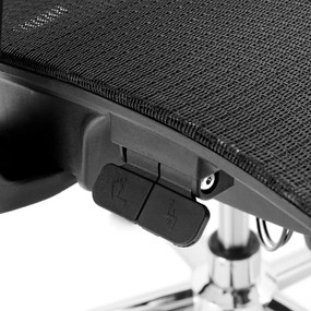 Fotel biurowy siatkowy Ergomix z zagłówkiem, zgodny z normą BHP