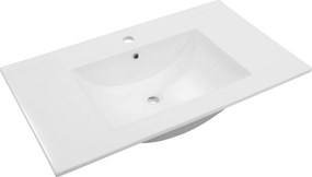 Biały Zestaw Mebli Łazienkowych 80cm Szafka z Umywalką Słupek Półsłupek Szafka z Lustrem Spek