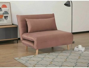 Różowy rozkładany fotel SPIKE VELVET