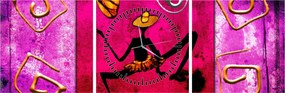 Obraz historycznego muralu (z zegarem) (90x30 cm)