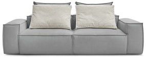 Jasnoszara sofa z imitacji skóry 260 cm Boheme – Bobochic Paris