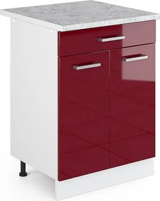 Szafka dolna do kuchni czerwony połysk 60x60x81.6 r-line