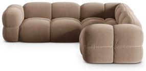 Brązowy aksamitny narożnik Loretto – Cosmopolitan Design