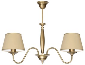 Mosiężny żyrandol z abażurami F-S2