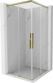 Mexen Rox Duo kabina prysznicowa rozsuwana 75 x 75 cm, transparent, złota - 8C2D-075-075-50-00