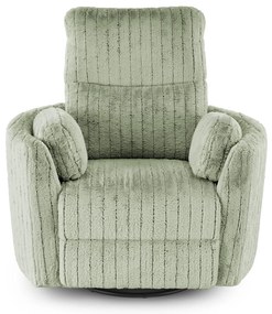 Fotel wypoczynkowy, obrotowy, elektrycznie rozkładany, bujany PEGAS miętowy