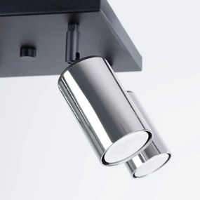 Plafon WINX 4 czarny/chrom SOLLUX  LIGHTING