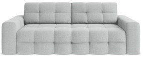 Jasnoszara rozkładana sofa z materiału bouclé 255 cm Milu – Makamii