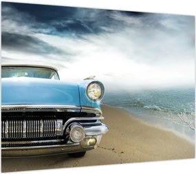 Obraz na szkle - Kabriolet w stylu vintage (70x50 cm)