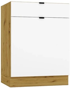 Szafka kuchenna dolna z szufladą 60 cm biały + dąb artisan - Elandro 9X