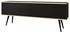 Szafka RTV KARL 3D 135cm wisząca/stojąca czarny mat  PIASKI Meble