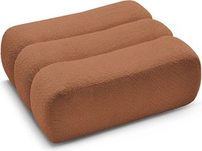 Pomarańczowy podnóżek z materiału bouclé Azra – Bobochic Paris