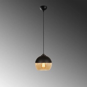 Lampa wisząca w czarno-żółtym kolorze ze szklanym kloszem ø 20 cm Camini – Opviq lights