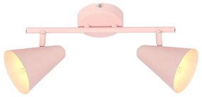 Jasnoróżowa lampa sufitowa z metalowym kloszem 42x10 cm Amor – Candellux Lighting