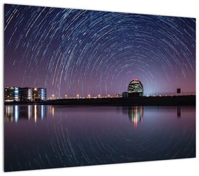 Obraz na szkle - nocne niebo z gwiazdami (70x50 cm)