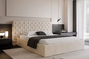 Łóżko tapicerowane ze stelażem i pojemnikiem VIMINI PREMIUM