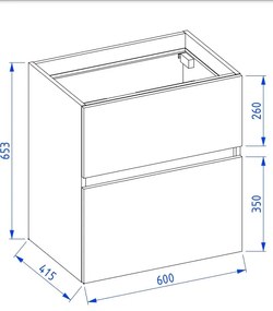 Szafka pod umywalkę NEO 60 cm czarny mat z oświetleniem LED KROFAM