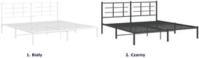Czarne metalowe łóżko małżeńskie 180x200 cm - Laxo