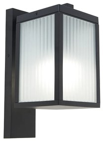 Zewnetrzna Inteligentny Kinkiet / Lampa scienna zewnętrzny czarny z żebrowanym szkłem z WiFi A60 - Charlois Nowoczesny Oswietlenie zewnetrzne