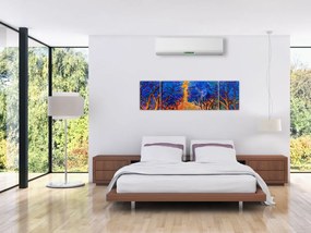 Obraz - Jesienne korony drzew, nowoczesny impresjonizm (170x50 cm)