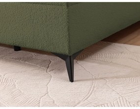 Zielone łóżko kontynentalne ze schowkiem 140x200 cm Ornes – Ropez