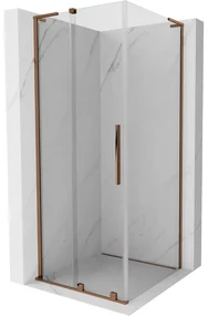 Mexen Velar L kabina prysznicowa rozsuwana 100 x 100 cm, transparent, różowe złoto - 871-100-100-03-60
