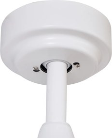 Inteligentny wentylator sufitowy biały z drewnianym nadrukiem 132 cm z LED ściemnialny z pilotem - Joly