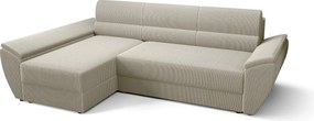 BEDANTE Narożnik L REBI L3 Poso 100 Lewostronny z funkcją spania, beżowy, kształt L, sofa z pojemnikiem, skrzynia na pościel
