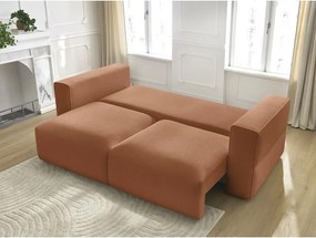 Pomarańczowa rozkładana/ze schowkiem sofa 265 cm Ezechiel – Bobochic Paris