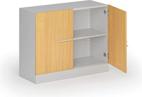 Metalowa szafa z drewnianymi drzwiami, demontowana, 800 x 1000 x 400 mm, buk