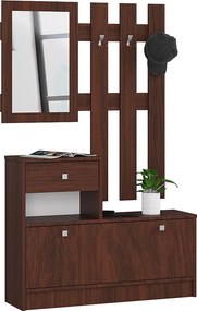 Zestaw mebli z szafką na buty AKORD Wenge 90 cm 1 drzwi 1 szuflada kolor Wenge mat 2 półki 90x25x170 cm