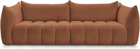 Pomarańczowa sofa z materiału bouclé 286 cm Azra – Bobochic Paris