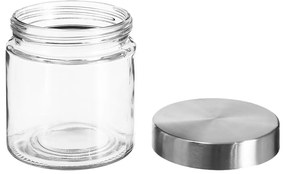 Pojemnik na żywność szklany z pokrywą ze stali nierdzewnej, 750 ml