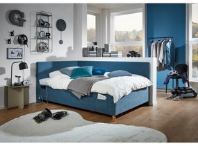 Niebieskie narożne łóżko dziecięce ze schowkiem 90x200 cm Cool – Meise Möbel
