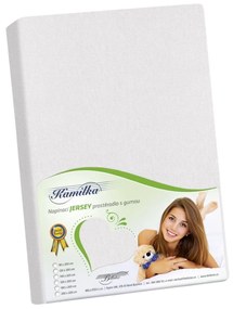 Bellatex Prześcieradło Jersey Kamilka biały, 140 x 200 cm