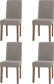 Szenilowe krzesło do jadalni Littau (zestaw 4 sztuk),  jasnoszary, nogi w kolorze naturalnym