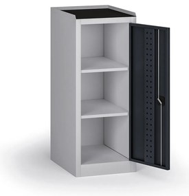 Szafa warsztatowa na narzędzia niska KOVOS, 2 półki, 600 x 505 x 1180 mm, grafitowy