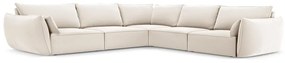 Beżowy aksamitny narożnik Vanda – Mazzini Sofas
