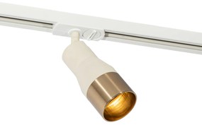 Nowoczesny reflektor beżowy ze złotem do 1-fazowego systemu szynowego GU10 50mm - Iconic Kohua Nowoczesny Oswietlenie wewnetrzne