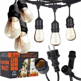LED łańcuch dekoracyjny do użytku zewnętrznego 10xE27/1W/230V 6,44 m IP44 czarny
