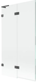 Mexen Lunar L parawan nawannowy 2-skrzydłowy lewy 100 x 150 cm, transparent, gun gray szczotkowany - 897L-100-100-66-00-L